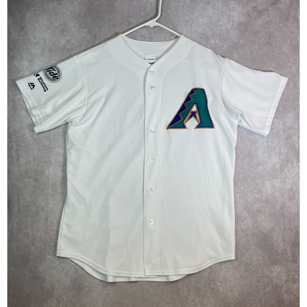 VINTAGE Arizona Diamondbacks Majestic Jersey Mens Medium White MLB Baseball USA